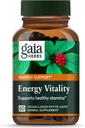 Gaia Herbs Energy Vitality - Συμπλήρωμα Ενεργειακής Υποστήριξης για τη διατήρηση Υγιεινής Ενέργειας και Στρες Επίπεδα - με Ginkgo, Ginseng, Πράσινο Τσάι, και Νετλ* - 60 Vegan Liquid Phyto-Capsules (20-Day Supply)