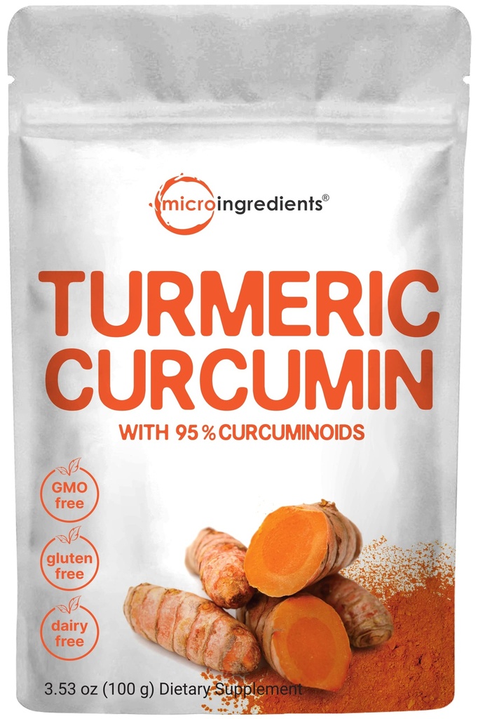 Turmeric Extract 95% Κουρκουμινοειδή (Natural Turmeric Extract and Turmeric Supplements), 100 γραμμάρια, πλούσια σε αντιοξειδωτικά για κοινή & ανοσοποιητική υποστήριξη, χωρίς ΓΤΟ, Vegan Friendly, India Origin