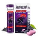 Sambucol Black Elderberry Αναβράζοντα δισκία - Elderberry με ψευδάργυρο και βιταμίνη C για ενήλικες, Elderberry Dissolving Tablets, μούρα - 15 Count