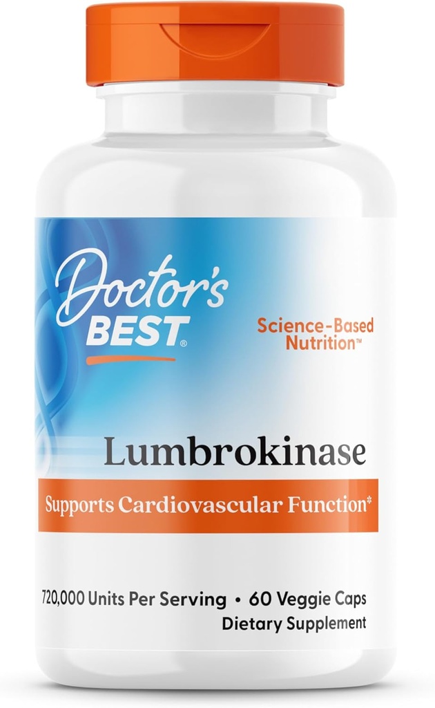 Γιατροί καλύτερη Lumbrokinase, υποστηρίζει λειτουργία καρδιάς, 720.000 μονάδες ανά υπηρεσία, 60 Veggie Caps