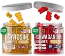 L-Tyrosine Gummies + Ashwagandha Gummies - L Tyrosine συμπλήρωμα και Ashwagandha συμπληρώματα Bundle - Ashwaganda, L-Tyrosine για παιδιά και ενήλικες - 60 Ashwa Gummies, 60 L-Tyrosine Focus Gummies