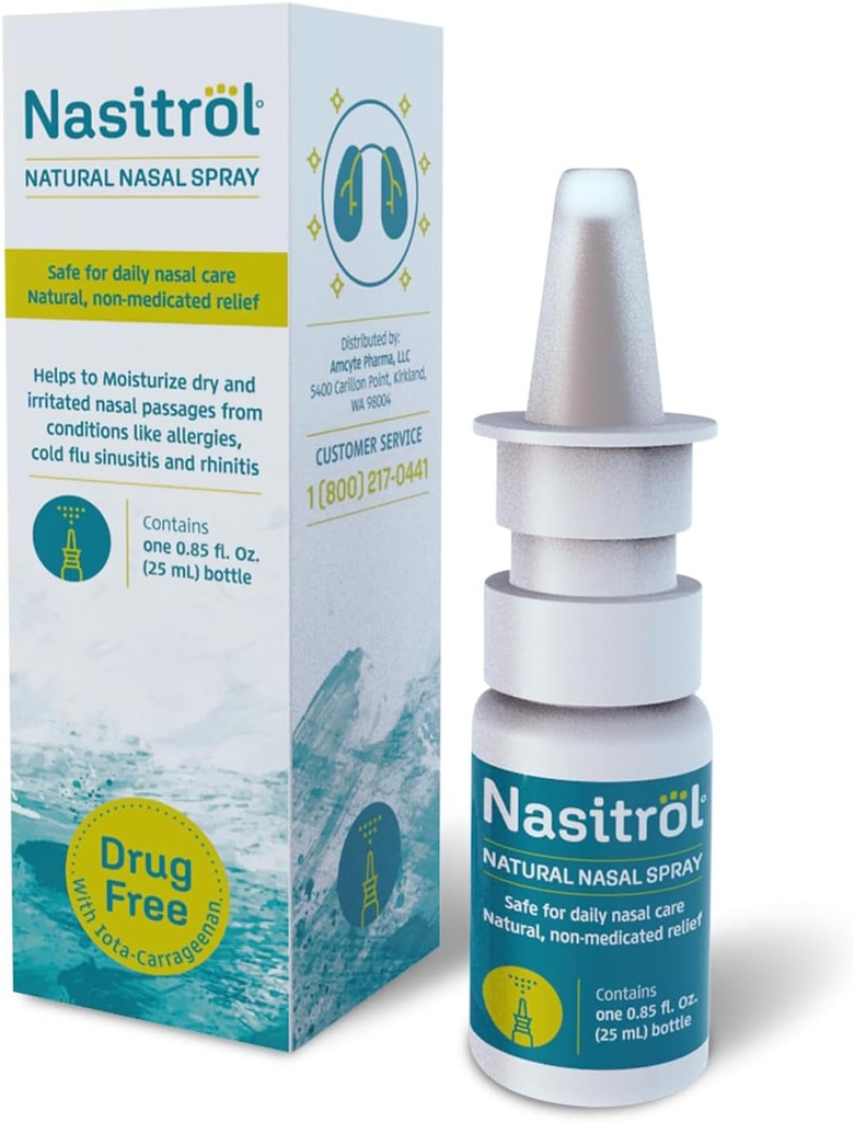 Natural Nasal Spray - All-Natural Saline Mist for Congestion and Daily Nose Care - Nasal Spray Essential for Cold and Flu Season - Instant Relief for Adults and Childrens - 25 mL Bottle