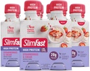 SlimFast Advanced Nutrition Meal Replacement Protein Shake - Έτοιμη για ποτό, Pink, Φράουλες & Κρέμα, 4 Μπουκάλια (Pack of 3)