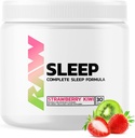 RAW Natural Sleep Aid Supplement - Relaxation Enhancer & Mood Support with Melatonin, Magnesium, Zinc, L-Tryptophan & Lemon Balm Extract to Relax & Calm The Mind & Body - 30 Servings, Φράουλα Kiwi