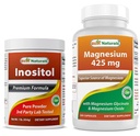 Best Naturals Ινοσιτόλη Κόνις 1 Lb & Μαγνήσιο Γλυκινικό 425 mg