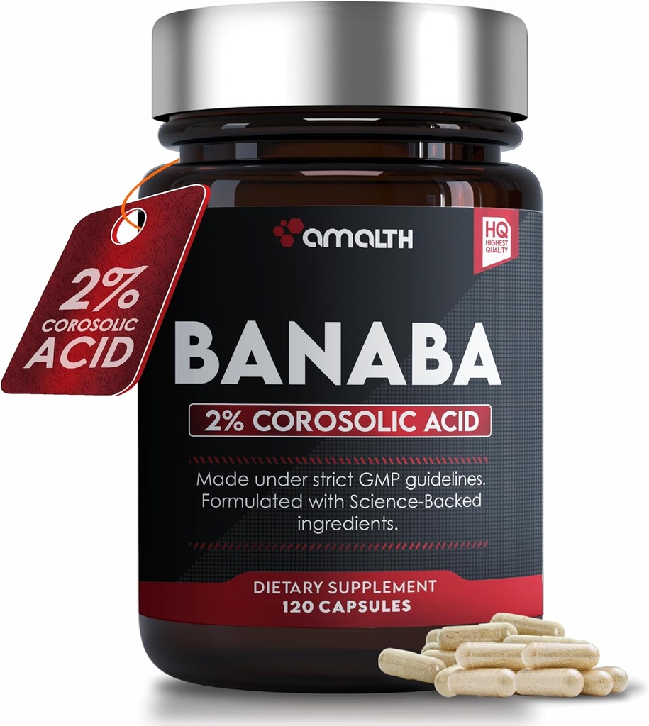 AMALTH Banaba Leaf Extract Κάψουλες 500 mg, 2% Κοροσολικό οξύ (Concentrated Extract) 