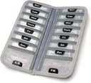 AM/PM Bi-Folding Pill Organizer + Συμπληρωματική περίπτωση για την εξωχρηματιστηριακή ιατρική, Συνταγή + Βιταμίνες - 14 Ετικέτες Δευτέρα-Κυριακή Slide Lock Pouches, Grey Travel Pill Υπόθεση