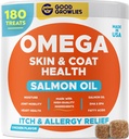 Ωμέγα 3 Alaska Fish Oil Treats for Dogs (180 Ct) - Dry&Ichy Skin + Αλλεργία - γυαλιστερό παλτό - EPA&DHA Λιπαρά Οξέα - Φυσικό λάδι σολομού μάσημα - Κοτόπουλο Τουρκία