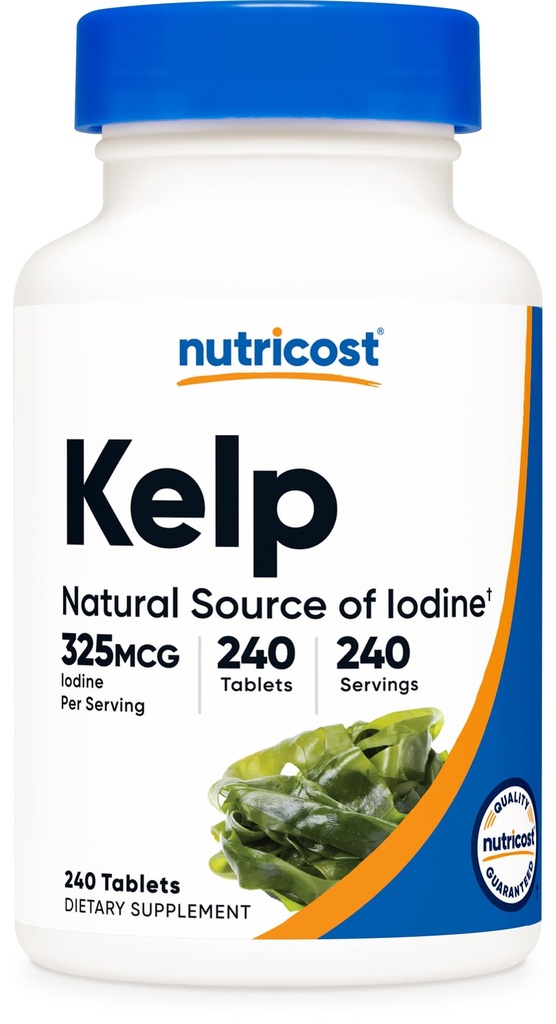 Nuισκία Nutricost Kelp, 325mcg ιωδίου, 240 Tabletισκία - Μη ΓΤΟ, Χωρίς γλουτένη