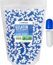 XPRS Nutra Μέγεθος 0 Κενές κάψουλες - 5000 Count Empty Gelatin Κάψουλες - Χάπια DIY Καψάκιο Γέμισμα - Καθαρά καπάκια τζελ για τα χάπια Bovine για το Do-It-Yourself Συμπληρώματα (Blue/White)