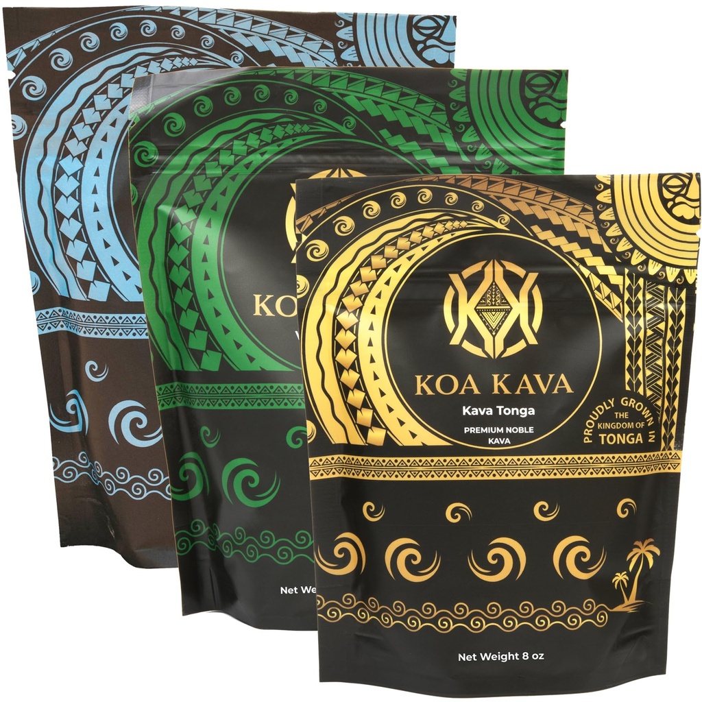 8 oz Koa Kava Bundle με Premium Tongan, Fijian Waka και Vanuatu Waka Kava Root Powder