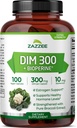 Zazzee DIM 300 mg ανά κάψουλα, 100 Count, Plus 10 mg BioPerine, Ισορροπία οιστρογόνων, Ορμονική Ακμή, Υποστήριξη εμμηνόπαυσης, Ορμονική Ισορροπία, Diindolylmethane, Vegan, Όλα-Φυσικά, Μη-ΓΤΟ, Κατασκευασμένο στις ΗΠΑ