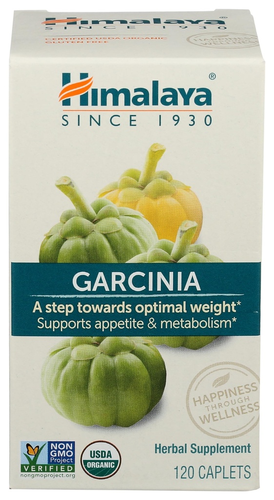 Himalaya Organic Garcinia Cambogia βοτανικό συμπλήρωμα, υποστήριξη ορεκτικών, Μεταβολισμός λιπιδίων, υποστήριξη βάρους, USDA οργανικό, μη GMO, Vegan, 600 mg, 120 Caplets με βάση το φυτό