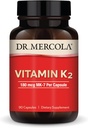 Δρ. Mercola Βιταμίνη K2-180 mcg Βιταμίνη K2 ως MK-7 - Υποστηρίζει την υγιή αρτηριακή λειτουργία & την υγεία της καρδιάς - μη ΓΤΟ, χωρίς γλουτένη & χωρίς γαλακτοκομικά - 90 κάψουλες (90 εξυπηρετούν)