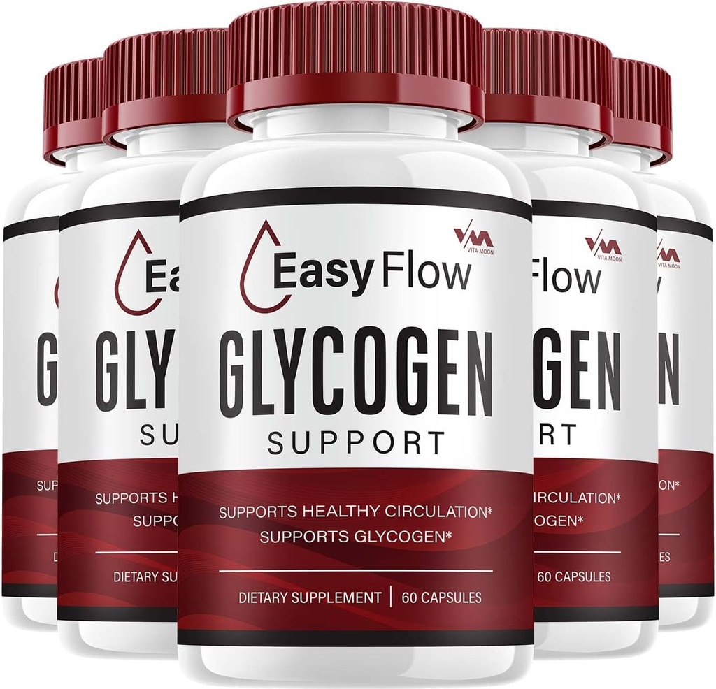 (5 Pack) EasyFlow Glycogen – Easy Flow Capsule Cleaner, EasyFlow Pills, Σύνθετη Φόρμουλα για τη συνολική ευεξία, Easy Flow Glycogen Κριτικές, 300 Κάψουλες