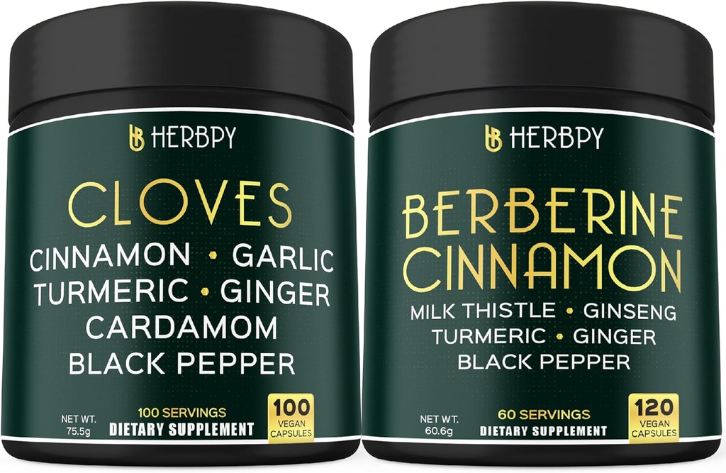 Bundle 7in1 συμπλήρωμα γαρίφαλων & 7in1 συμπλήρωμα HCl βερβερίνης 97%