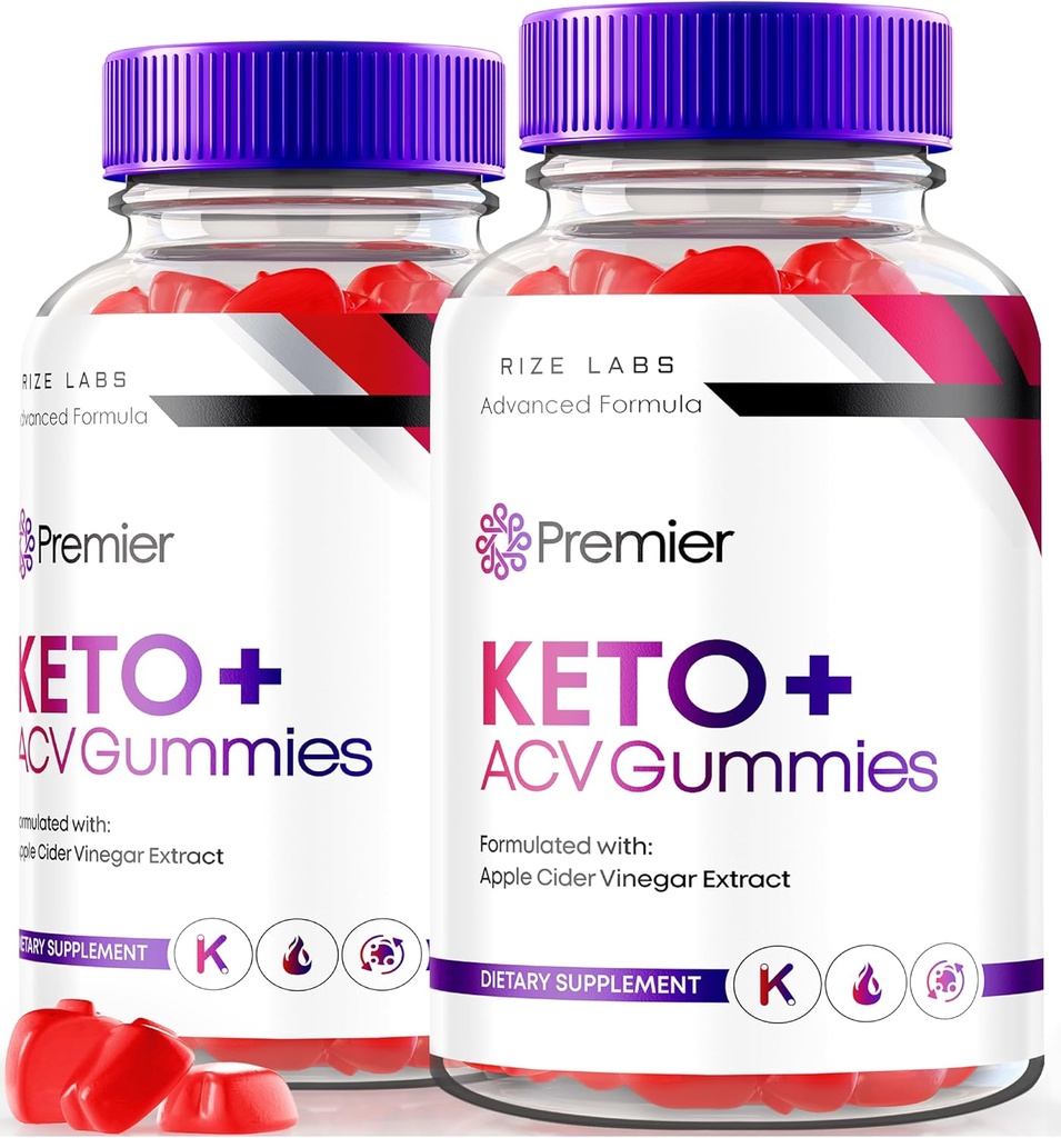 rize labs (πακέτο 2 Premier Keto+ACV Gummies, Extreme 2000mg Keto Gummies για Advanced Weight Loss, All Natural Apple Cider Vinegar Supplement, Official Formula Review (120 Gummies)