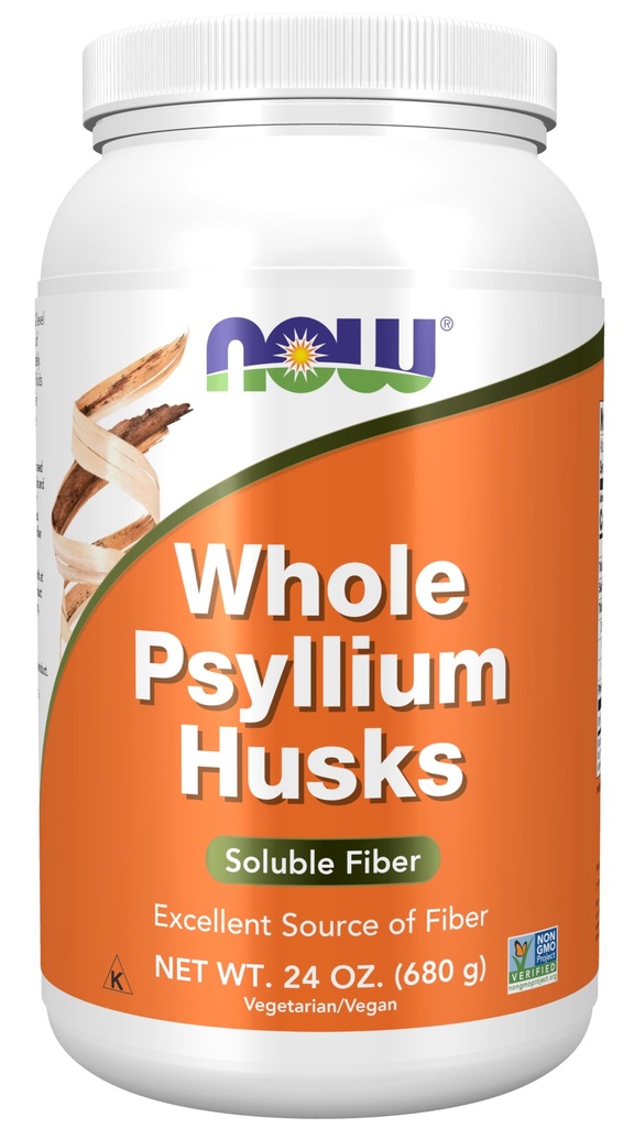 NOW Συμπληρώματα Τροφίμων, ολόκληρο το Psyllium Husks, Μη ΓΤΟ έργο Επαληθευμένο, Διαλυτό Fiber, 24 Ounce