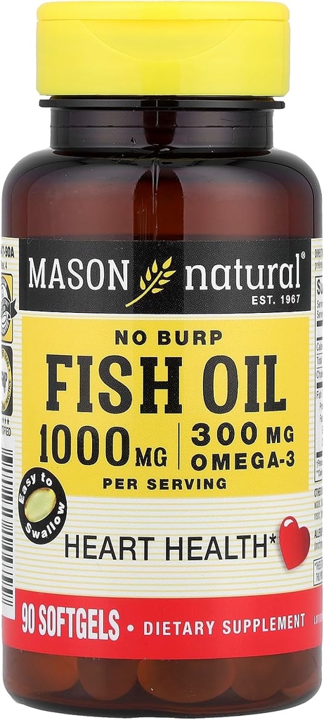 Fish Oil 1000 Mg No Burp Softgel, Από Mason Βιταμίνες - 90 Ea