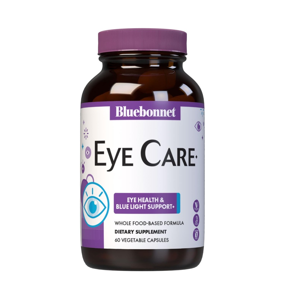 Bluebonnet Nutrition Eye Care Macular & Blue, Eye Health & Blue Light Support*, Vegan, Kosher-Certified, Gluten-Free, Dairy-Free, 60 Vegetable Capsules, 30 Servings