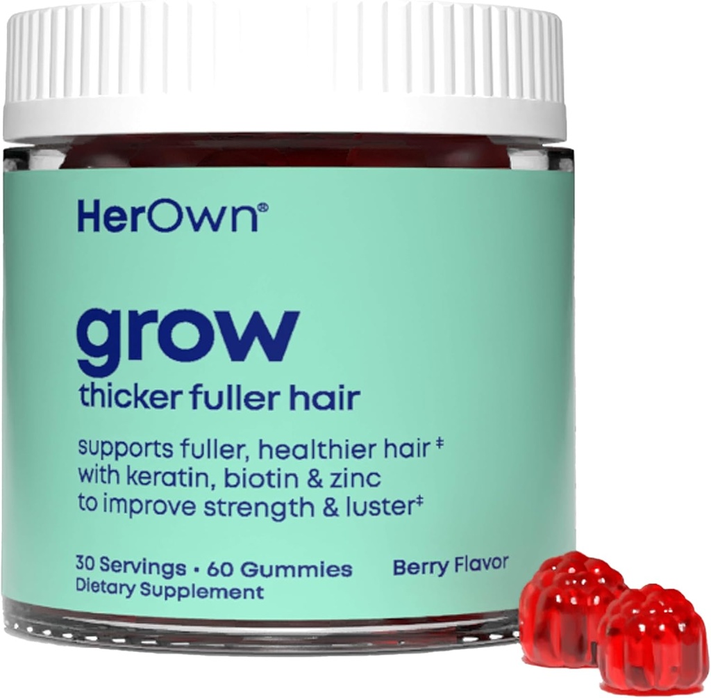 Η δική της ανάπτυξη Gummies, προάγει τα μαλλιά Thicker, με Biotin, Κερατίνη & Horsetail, υποστηρίζει πληρέστερη μαλλιά, υγιής ανάπτυξη μαλλιών, γεύση μούρου, 60 Gummies