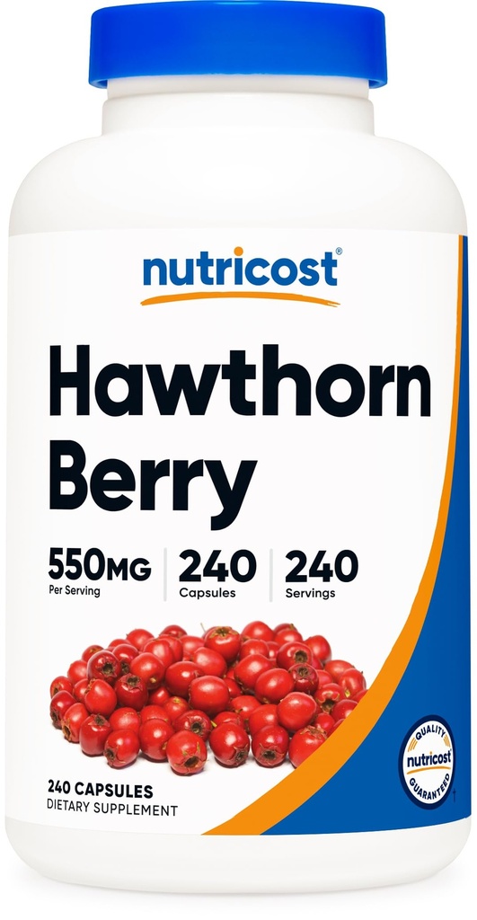 Nutricost κάψουλες μούρων Hawthorn 550mg, 240 κάψουλες, χορτοφάγους, μη ΓΤΟ και γλουτένη χωρίς