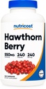 Nutricost κάψουλες μούρων Hawthorn 550mg, 240 κάψουλες, χορτοφάγους, μη ΓΤΟ και γλουτένη χωρίς