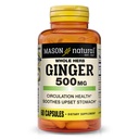 MASON ΦΥΣΙΚΟ Ολόκληρο Βότανο Ginger 500 mg, 2 Μήνες προσφοράς, Φυσικό συμπλήρωμα βοτάνων, 60 κάψουλες