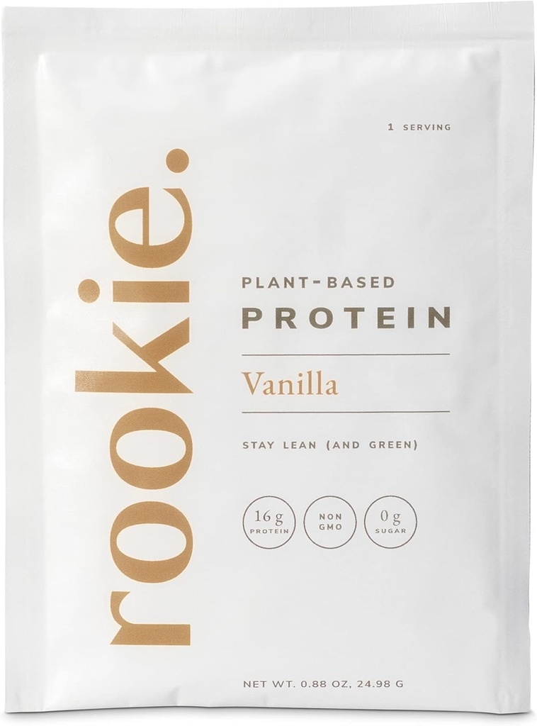 Rookie Wellness Plant-based Probiotic Probiotic Protein - Βιολογική Pea Protein Powder with Complete Amino Acid Profile, Gut-Healthy Prebiotics & Probiotics, & Πάνω από 25 Βιταμίνες & Ορυκτά (10 Sachets, Vanilla)