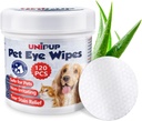Dog Eye Wipes,Dog Tear Stain Remover for Dogs & Cats, 120pcs Remove Eye Discharge, Coconut Oil Cat Eye Wipes, Tear Stain Wipes for Dogs Prevents Eye Infections, Natural Ingredients