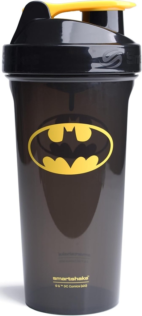 Smartshake Lite Justice League Protein Shaker Bottle 800ml – DC Comics Μπουκάλι νερού, Leakproof BPA Δωρεάν Gym Shaker Μπουκάλι για Protein Shakes Και Protein Powder - Batman Logo