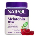 Natrol 10mg μελατονίνης Gummies, Υποστήριξη ύπνου για ενήλικες, Συμπληρώματα μελατονίνης για τον ύπνο, 60 φράουλα-Flavored Gummies, 30 ημέρα εφοδιασμού