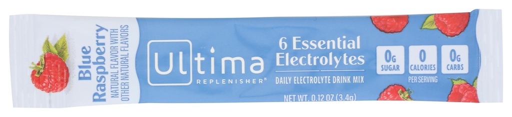 Ultima Repleniser Μπλε Βατόμουρο Ηλεκτρολυτικό Μείγμα Ποτού Μονό, 0.12 Oz