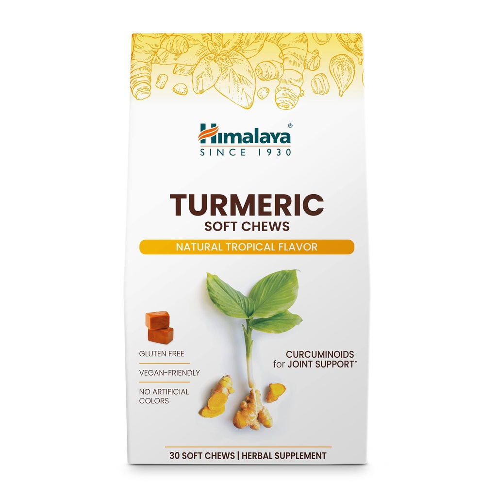 Himalaya Turmeric Chews with Curcumin for Healthy Joint Support, and Optimum Flexibility & Mobility, 300 mg εκχυλίσματα ανά υπηρεσία, 30 μαλακά μάσημα, 15 ημέρες προσφοράς