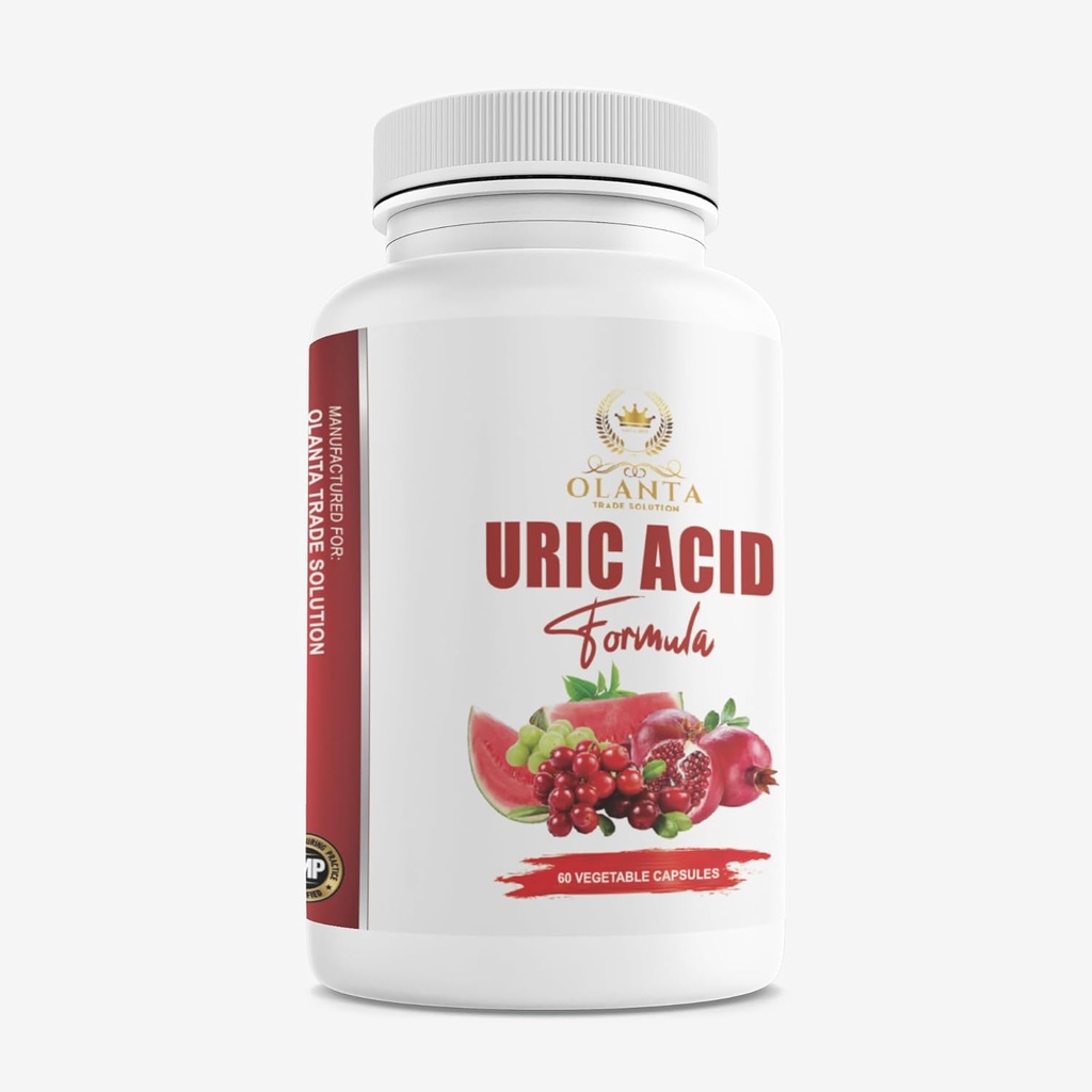 Generic uric Acid Pills - URIC Acid Complex - Lower uric Acid Supplement, Uric Acid Pills, Milk Thittle, Celery Seed Extract Organic, Cranberry, Ρόδι, και Turmeric - 1 φιάλη 60 κάψουλες