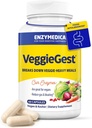 Enzymedica, VeggieGest, Digestive Ένζυμα, Υποστηρίζει Περιστασιακά Αέριο & Αναπτυσσόμενο Ανακούφιση από Υψηλής Ίνες Αλεύρια, για Vegan & Χορτοφαγικές Δίαιτες, Ένζυμο Blend για Digestive Υγεία, 60 Count
