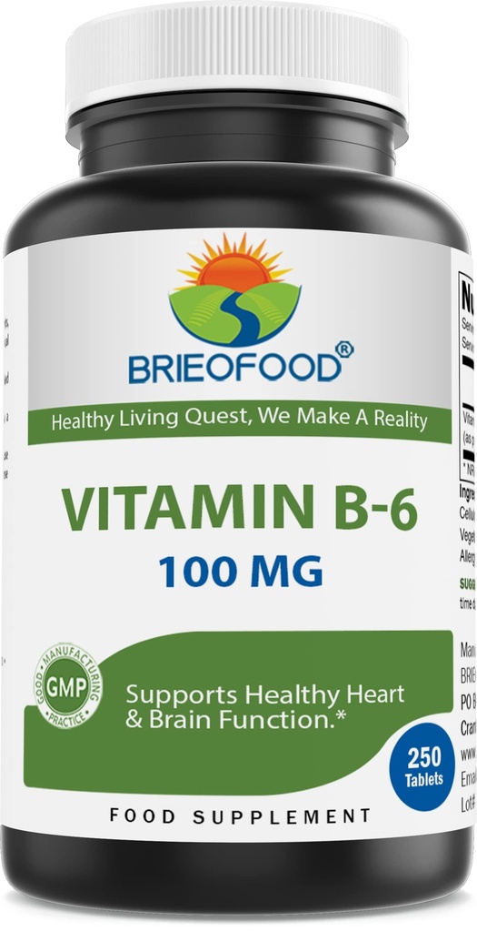 Brieofood Βιταμίνη B6 100 mg 250 δισκία