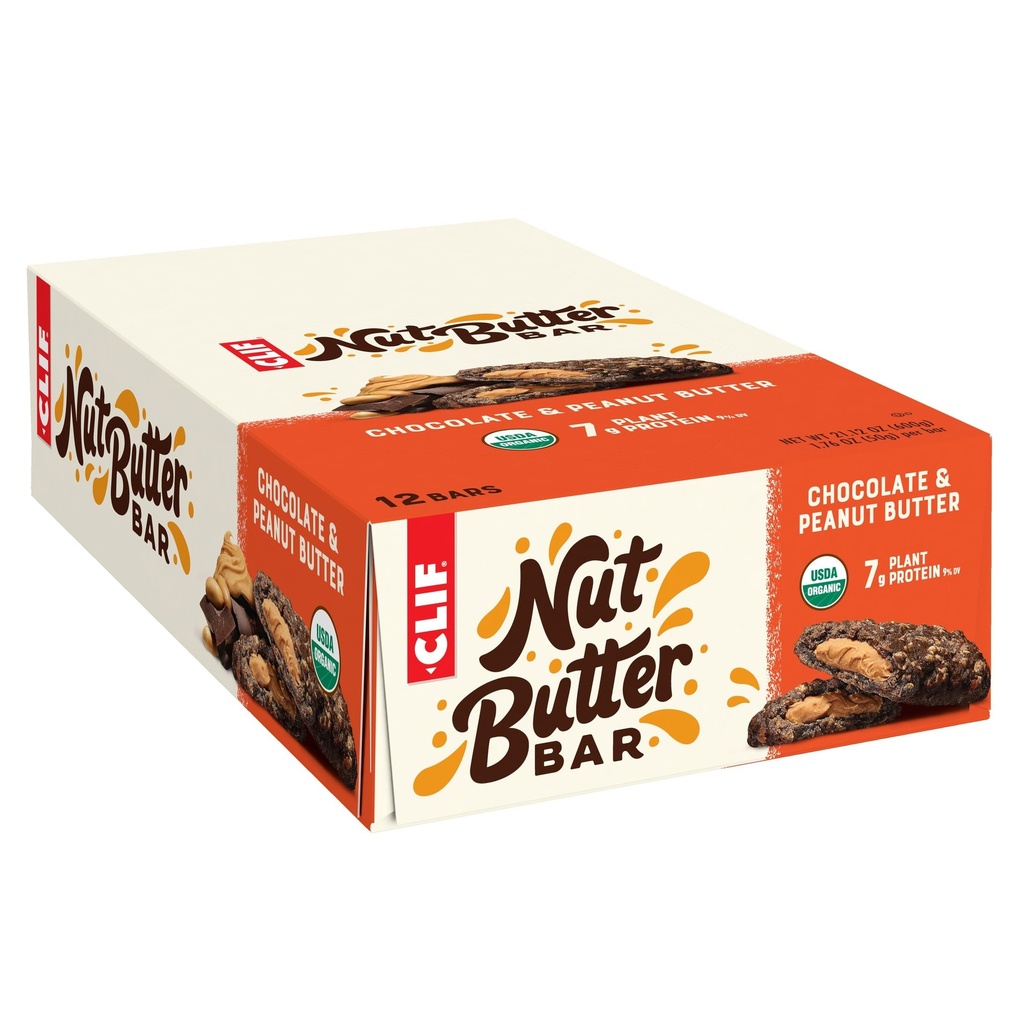 Clif Bar - Καρύδι Butter Bar - Βιολογικό Snack Bars - Σοκολάτα Φυστικοβούτυρο - Βιολογικές - Πρωτεΐνες φυτών - Μη ΓΤΟ (1,76 Ounce Protein Snack Bars, 12 Count)