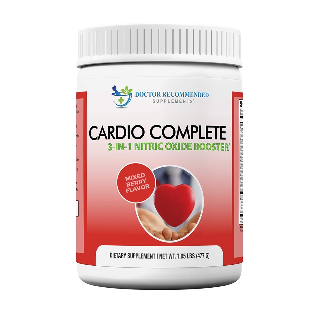 Cardio Complete - Heart Health Supplement Powder Support - 3-σε-1 Nitric Oxide Booster με 5.000 L-αργινίνη, 1.000mg L-Citrulline, και Hawthorn Berry