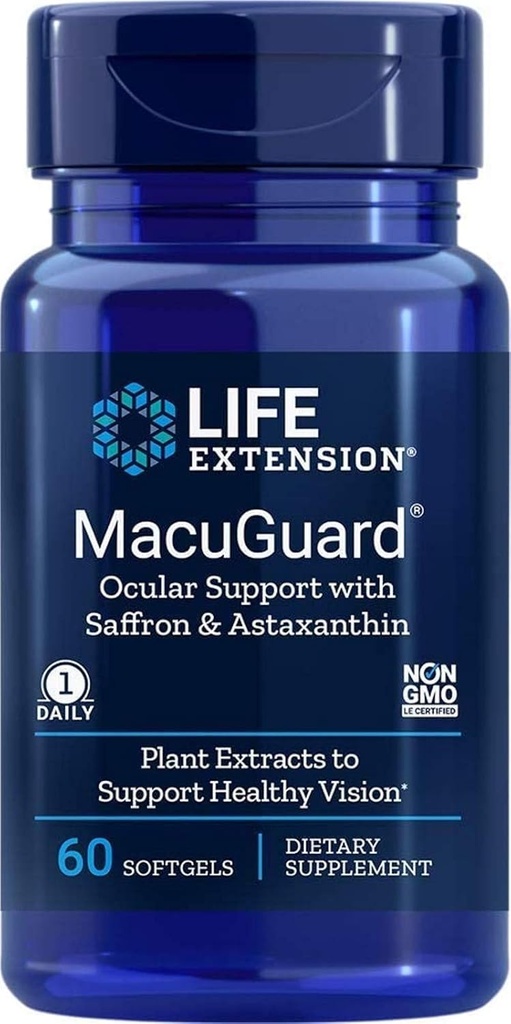 Επέκταση ζωής Macuguard οφθαλμική υποστήριξη Plus Ασταξανθίνη, 60 softgels