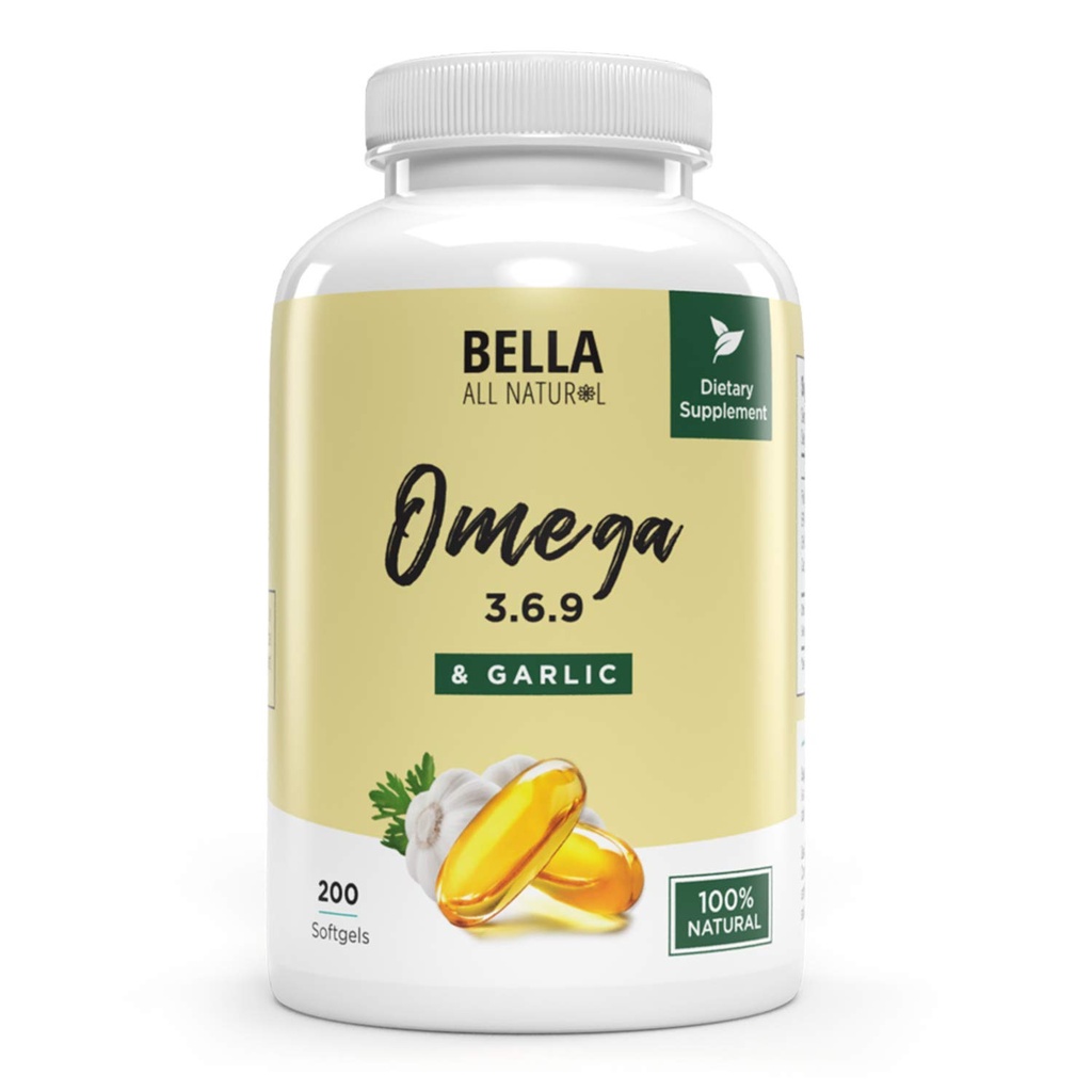 Bella All Natural Omega 3 6 9 με σκόρδο Oil - 200 Softgels