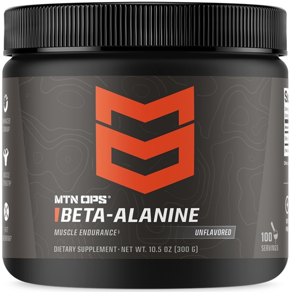 MTN OPS Beta Alanine Powder Pre Expert for Muscle Endurance & Strength, 3g Beta Alanine per Serving, Unflaved 100 Services