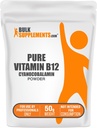 BulkSupplements.com Pure Vitamin B12 Powder - ως Κυανοκοβαλαμίνη, Συμπληρώματα Βιταμίνης Β, Συμπληρώματα Κυανοκοβαλαμίνης B12 - Καθαρό Προϊόν, Πολλαπλές Μερίδες, 50g (1.8 oz) (Pack of 1)