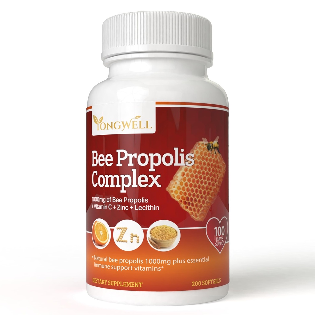 Super Bee Propolis Complex με βιταμίνη C, ψευδάργυρο & λεκιθίνη (200 κάψουλες)