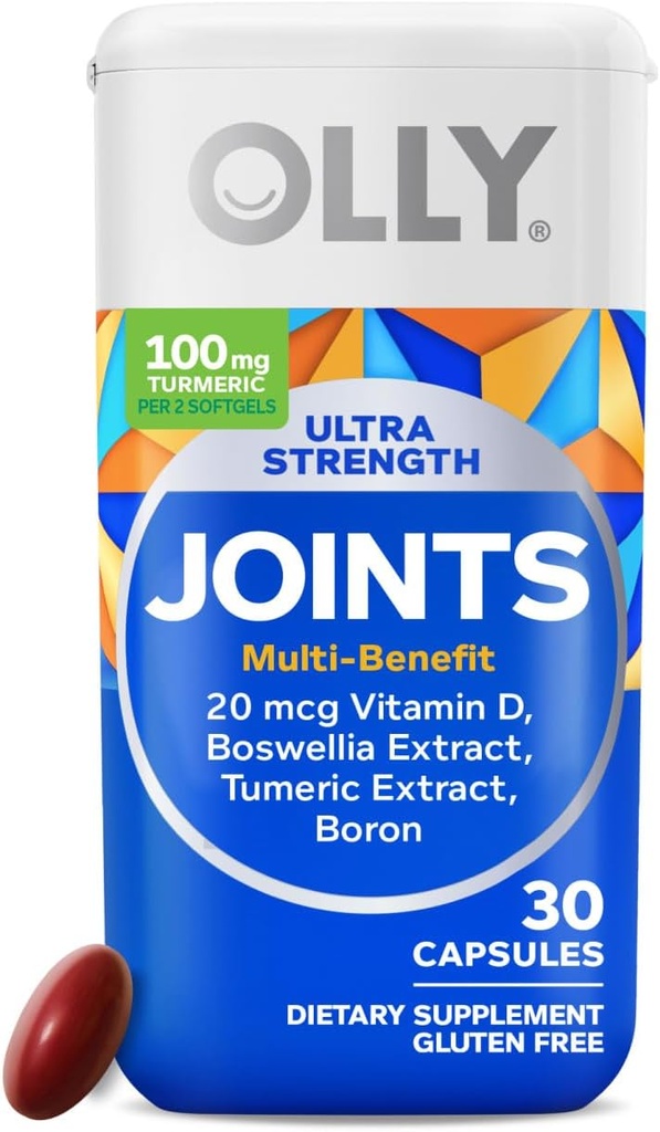 OLLY Ultra Joint Softgels, Boswellic Extract, Turmeric, Βιταμίνη D, Boron, 30 Ημέρα προσφοράς - 30ct
