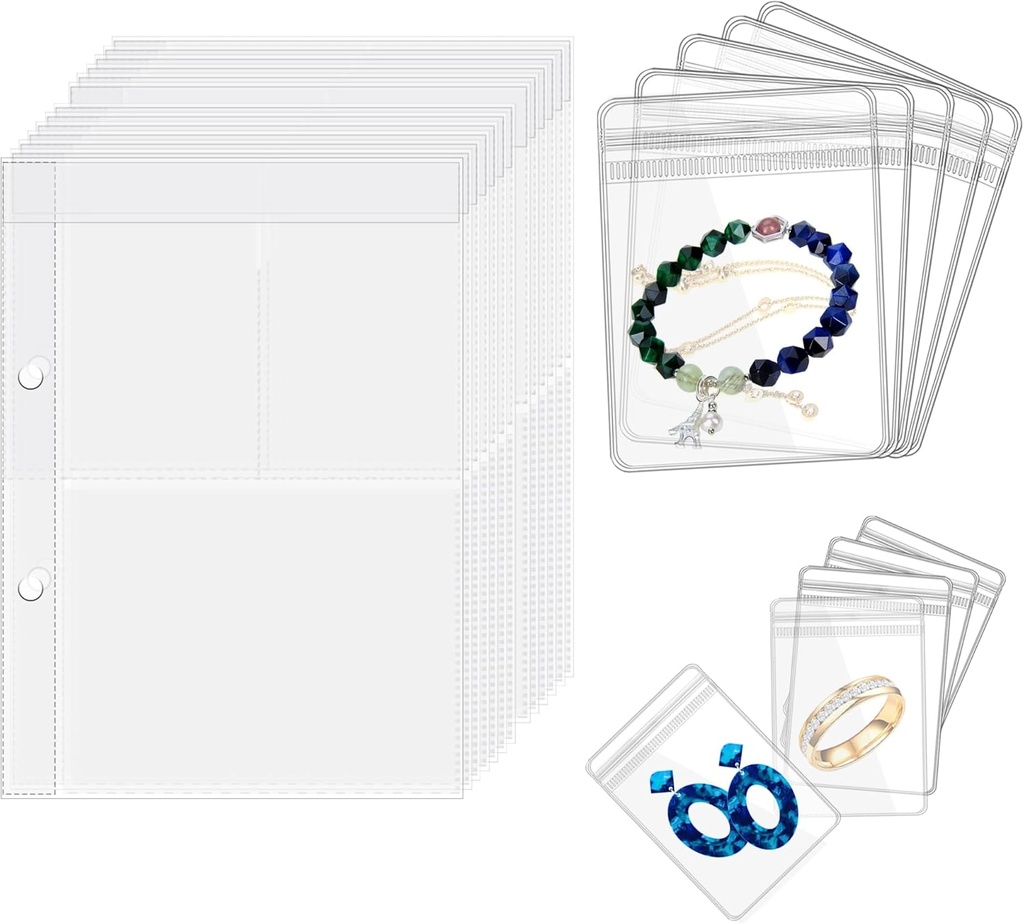 Travel Jewelry Organizer περίπτωση Διαφανή κοσμήματα Αποθήκευση Book Binder Τσάντα για σκουλαρίκια, δαχτυλίδια, κολιέ, βραχιόλι, Inner Σελίδες και πουγκάκια