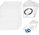 Travel Jewelry Organizer Case Transparent Jewelry Storage Book Binder Bag for Earrings, Rings, Necklace, Bracelet,Inner Pages and Pouches