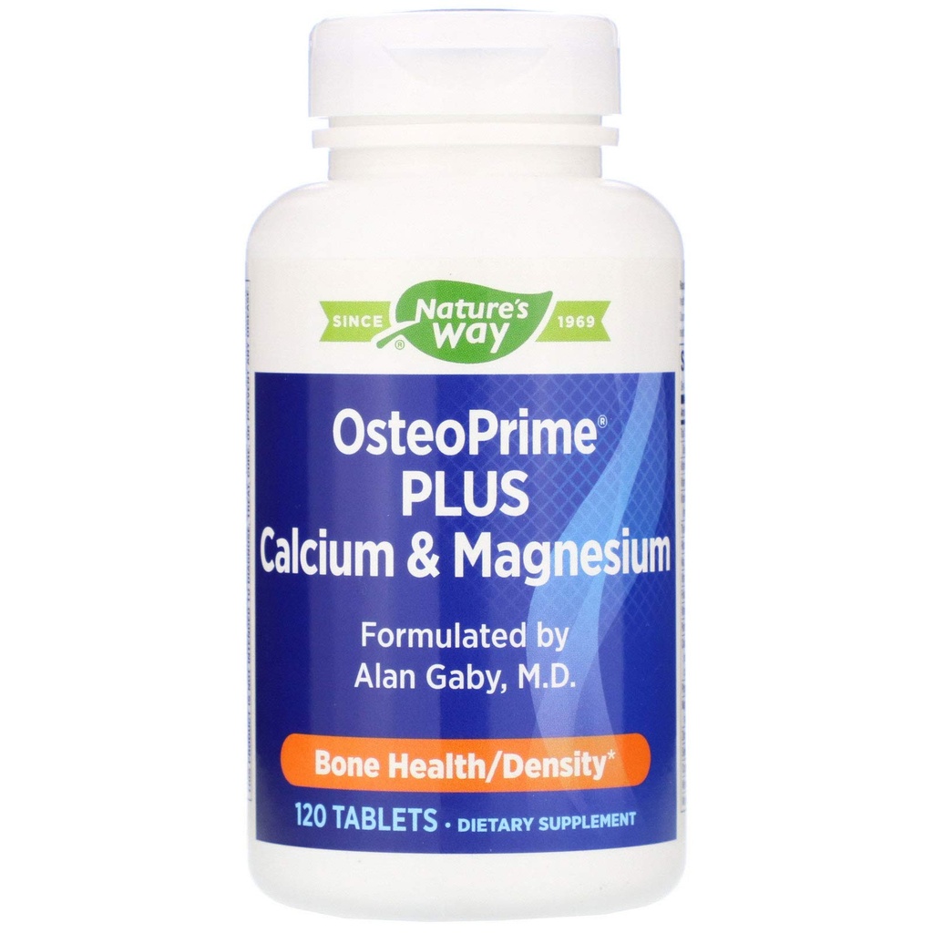 Ο τρόπος της φύσης OsteoPrime PLUS Ασβέστιο & Μαγνήσιο, υποστηρίζει την υγεία των οστών και τη λειτουργία των μυών *, με βιταμίνες D3 & K2, χορτοφάγους, 120 δισκία