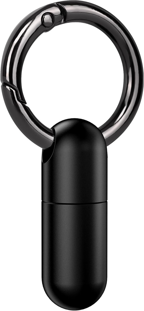 Micro Keychain Hipl κάτοχος Τιτανίου Αδιάβροχο Mini Pill εμπορευματοκιβώτιο για την ιατρική έκτακτης ανάγκης, ταξιδιωτικό πορτοφόλι (μαύρο)