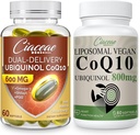 Liposomal CoQ10 800mg 1PCS Δέσμη με Ubiquinol CoQ10 600 MG Softgels με Omega-3 & Shilajit & PQQ 1PCS